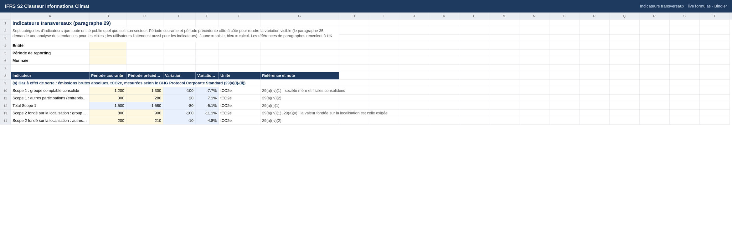 IFRS S2 Classeur Informations Climat  sheet preview 1