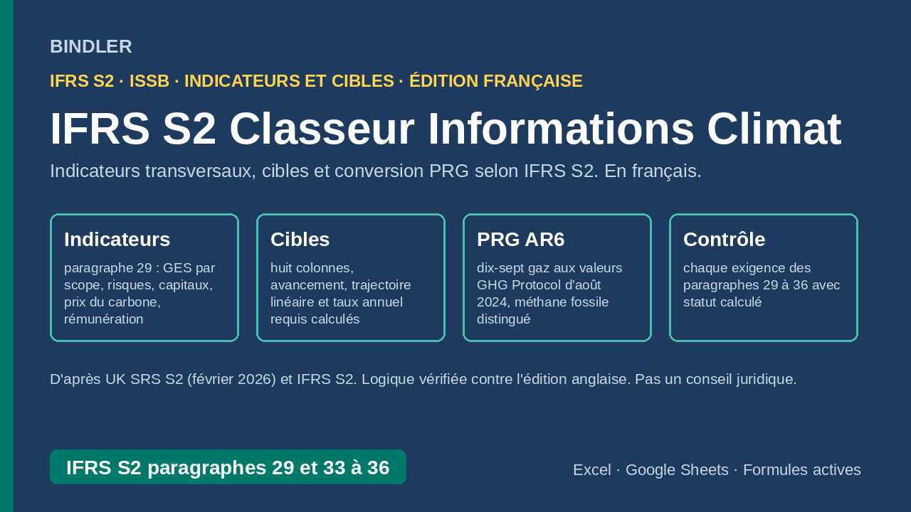 IFRS S2 Classeur Informations Climat  cover
